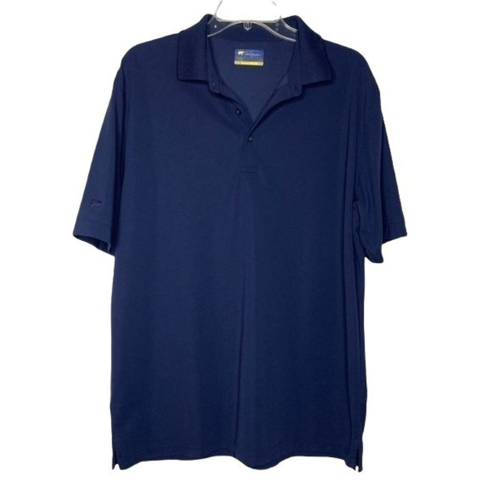 Jack Nicklaus Blue Golf Polo Shirt Short Sleeve Large